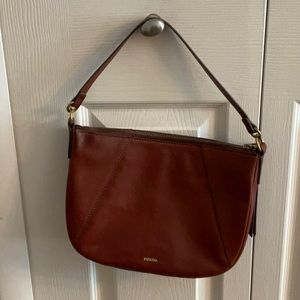 Fossil brown pebble leather crossbody